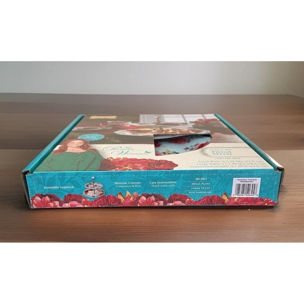 The Pioneer Woman Special Holiday Edition Cheerful Rose 2-Tiered Server